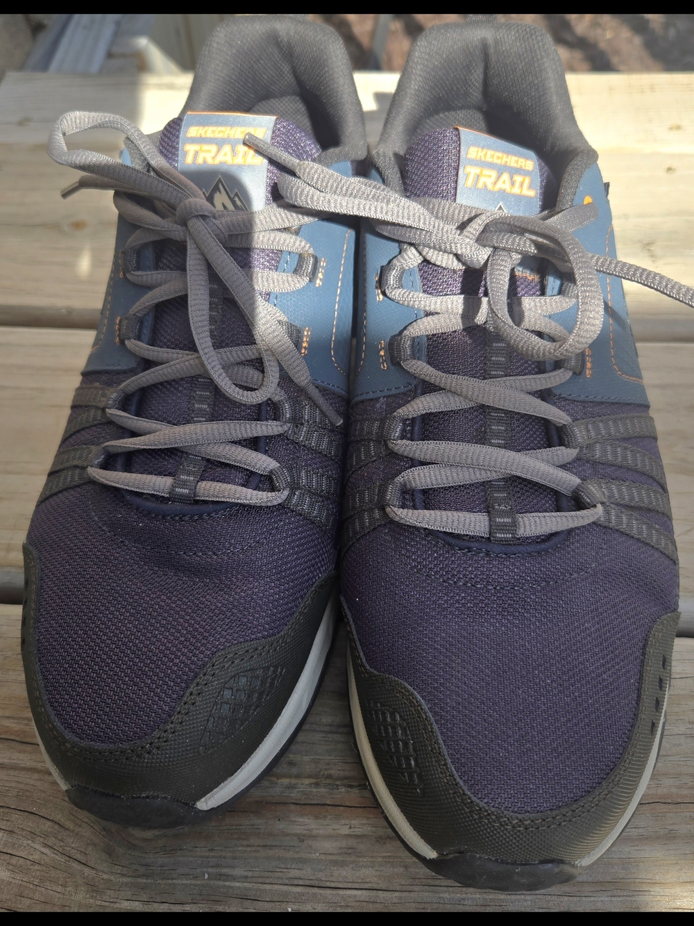 Skechers Men's Blue and Gray Trail Athletic Shoes